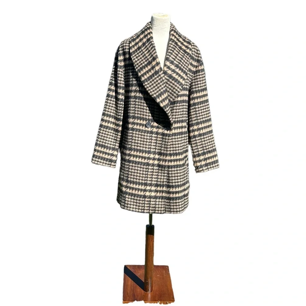 Avec Les Filles Wool Blend Oversized Pea Coat Size Medium - Picture 7 of 11